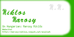 miklos marosy business card