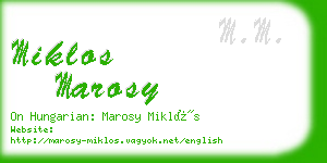 miklos marosy business card